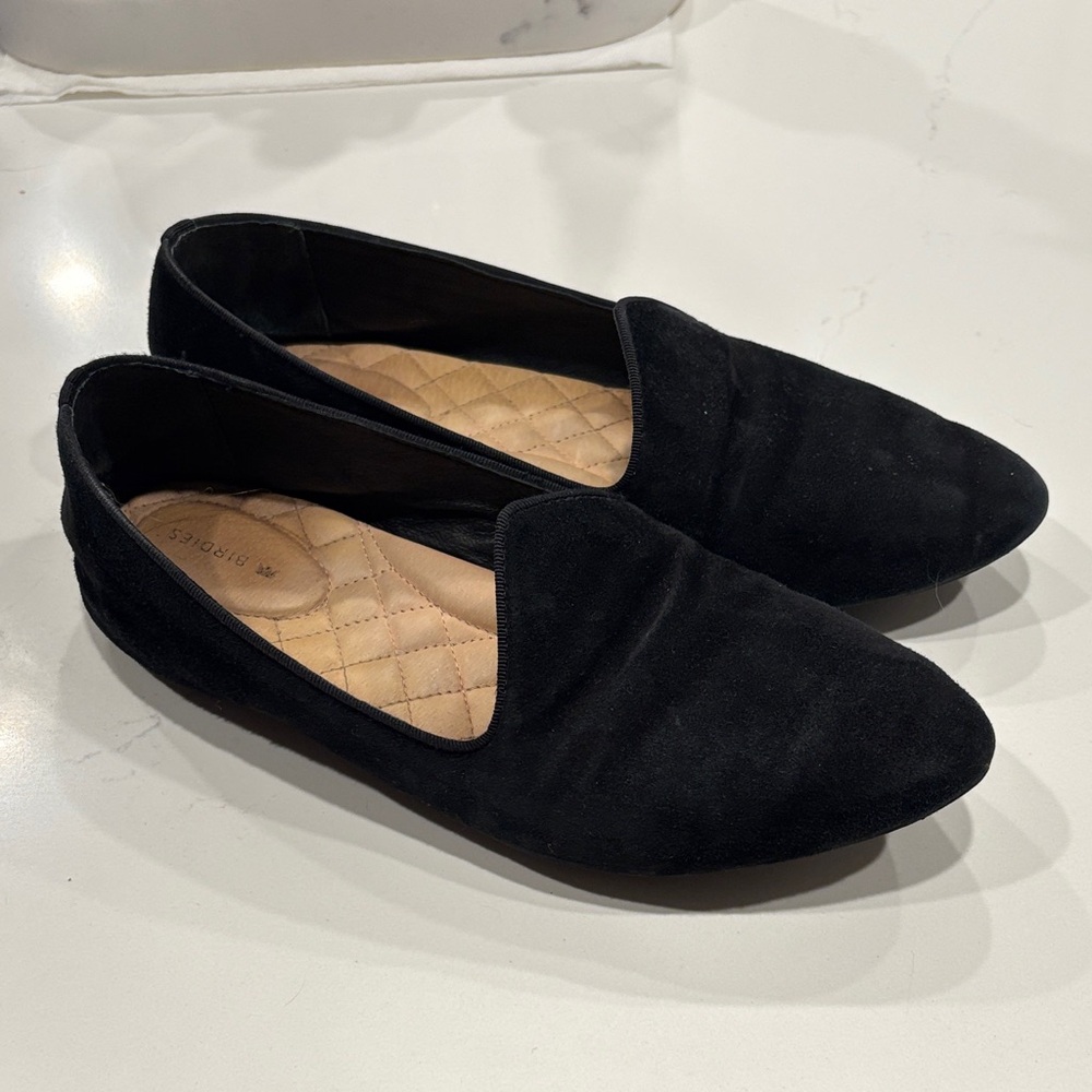 Birdies Black Suede Loafers